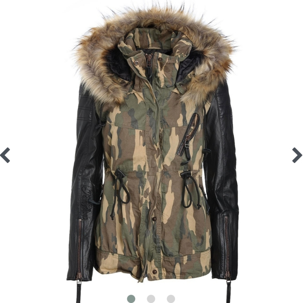 ROCKSTARS AND ANGELS LEATHER/ARMY JACKET